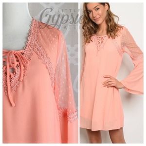 Peach Love and Lace Tunic Dress
